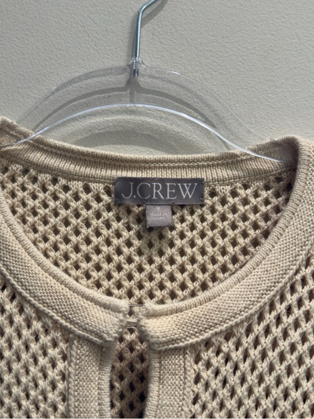 J. Crew - Open Pointelle-Stiched Cardigan Warm Sesame Cream Size Small Women’s - Picture 9 of 12